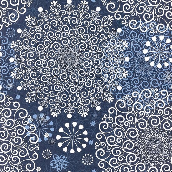 550x550-18848.jpg Unyqoos® Zelfklevend en waterdicht fotobehang met blauw wit mandala patroon