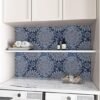 550x550-18850.jpg Unyqoos® Zelfklevend en waterdicht fotobehang met blauw wit mandala patroon