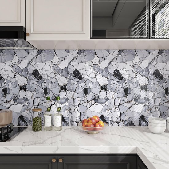 Unyqoos® Waterdichte zelfklevende marmerlook folie voor keuken en badkamer 40x700cm
