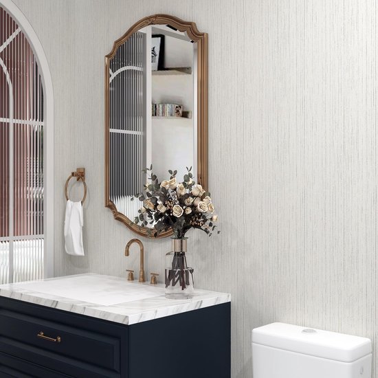 Unyqoos® Waterdichte zelfklevende beige folie voor muren en meubels met linnenstructuur 40 cm x 200 cm