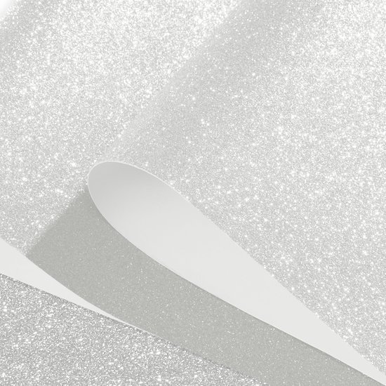 Unyqoos® Zelfklevende glitterfolie in crèmekleur voor meubels en decoratie 40 x 200 cm