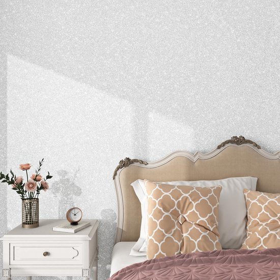 Unyqoos® Zelfklevende glitterfolie in crèmekleur voor meubels en decoratie 40 x 200 cm