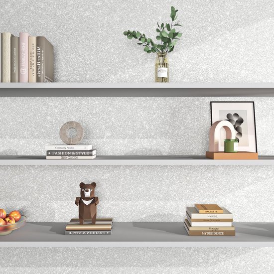 Unyqoos® Zelfklevende glitterfolie in crèmekleur voor meubels en decoratie 40 x 200 cm