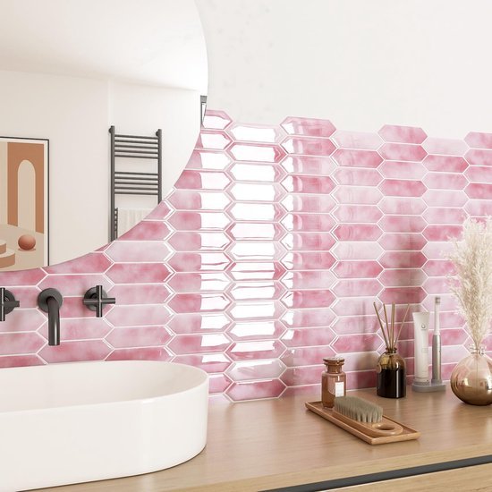 550x550-18920.jpg Unyqoos® Roze zelfklevende tegelstickers voor keuken en badkamer in 3D-look