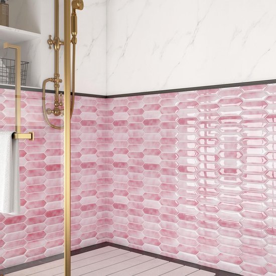 550x550-18922.jpg Unyqoos® Roze zelfklevende tegelstickers voor keuken en badkamer in 3D-look