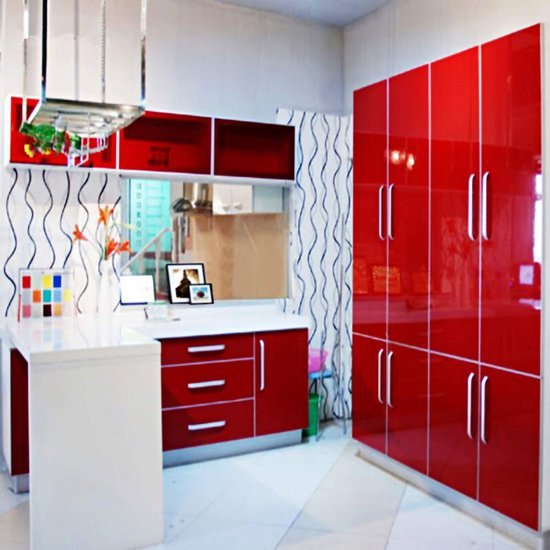 Unyqoos® Zelfklevende rode glitterfolie voor meubels en keuken, waterbestendig en glanzend 40 cm x 2 m