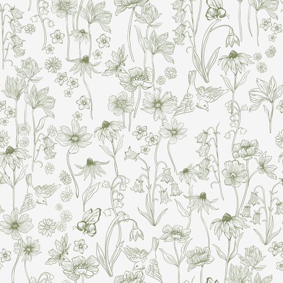 550x550-18955.jpg Unyqoos® Waterdicht decoratief behang met bloemen en vogels voor interieur 44 x 1000 cm