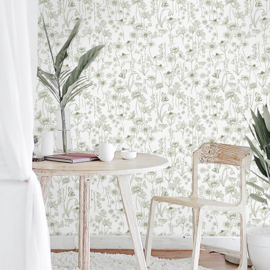550x550-18960.jpg Unyqoos® Waterdicht decoratief behang met bloemen en vogels voor interieur 44 x 1000 cm