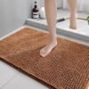Unyqoos ® Zachte Chenille Badmat, Absorberend en Antislip, Wasbaar, 40 x 60 cm, Koffiekleur