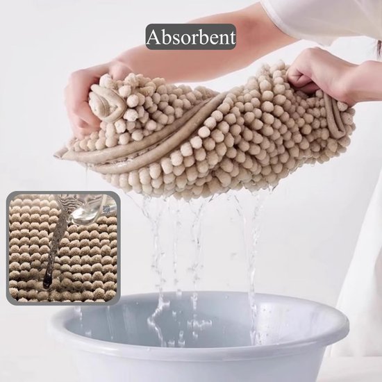 Unyqoos ® Zachte Chenille Badmat, Absorberend en Antislip, Wasbaar, 40 x 60 cm, Koffiekleur