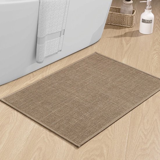 Unyqoos ® Stijlvolle Antislip Badmat voor Veilige en Droge Badkamers, 43 x 61 cm, Wasbaar, Bruin