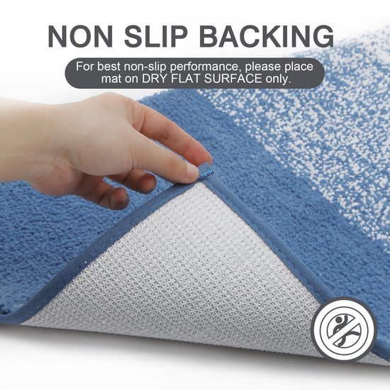 Unyqoos® Ultrazachte Luxe Antislip Badmat - 80 x 120 cm - Hoog Absorptievermogen - Machinewasbaar - Blauw