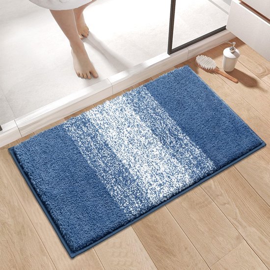 Unyqoos® Ultrazachte Luxe Antislip Badmat - 80 x 120 cm - Hoog Absorptievermogen - Machinewasbaar - Blauw
