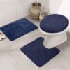 Unyqoos® Zachte en Absorberende 3-delige Badmatset met Antislip Onderkant voor Badkamercomfort