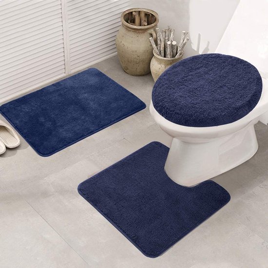 Unyqoos® Zachte en Absorberende 3-delige Badmatset met Antislip Onderkant voor Badkamercomfort