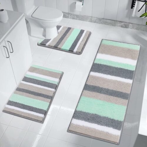 Unyqoos ® Comfortabele en Luxe 3-Delige Badkamermatten Set voor Stijl en Veiligheid