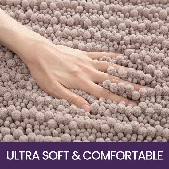 Unyqoos ® Binnenhuiscomfort Luxe Badmat voor Badkamer, Antislip, Machinewasbaar, 60 x 110 cm, Beige