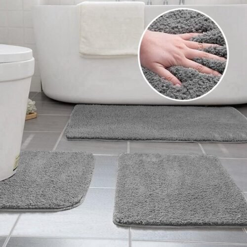 Unyqoos ® Luxueuze Drie-Delige Antislip Badmatset voor Ultiem Comfort en Veiligheid in de Badkamer