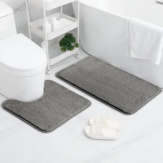 Unyqoos® Zachte Microvezel Badmat Set van 2 met Antislip en Waterabsorberende Eigenschappen voor Badkamer