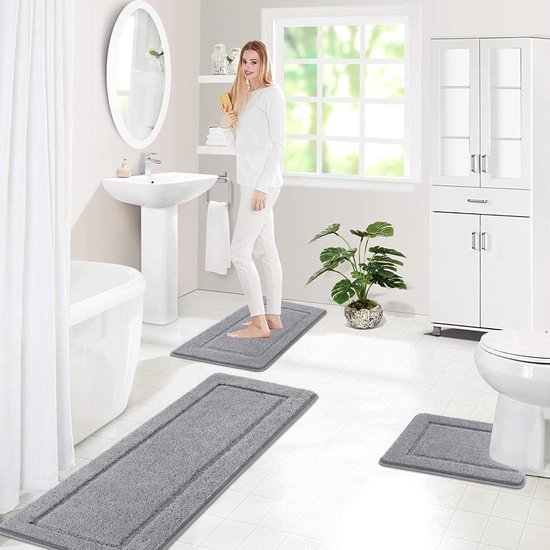 550x550-19189.jpg Unyqoos® Zachte en Luxe 3-delige Antislip Badkamermattenset voor Complete Badkamervloerbedekking