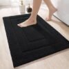 Unyqoos® Zachte Antislip Badmat voor Badkamer en Douche, Waterabsorberend, Machinewasbaar, 50 x 80 cm, Zwart