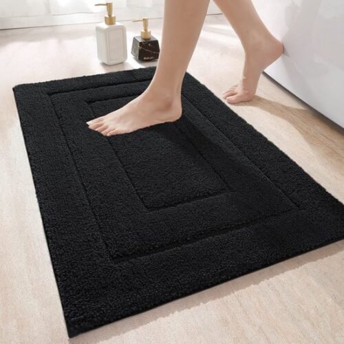 550x550-19331.jpg Unyqoos® Zachte Antislip Badmat voor Badkamer en Douche, Waterabsorberend, Machinewasbaar, 50 x 80 cm, Zwart
