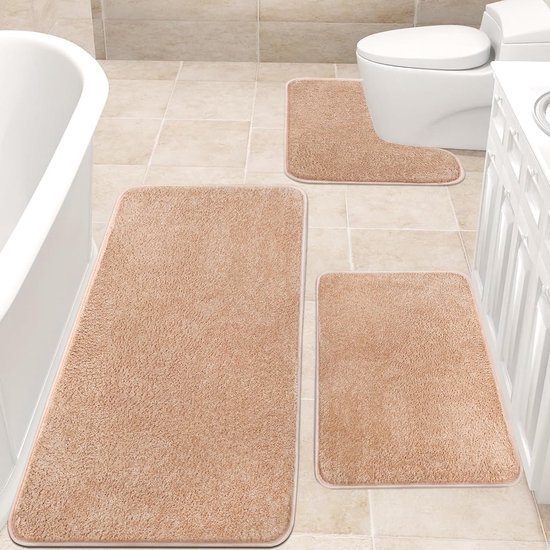 Unyqoos® Zachte en Antislip Microvezel Badkamermat Set voor Comfort en Luxe in de Badkamer