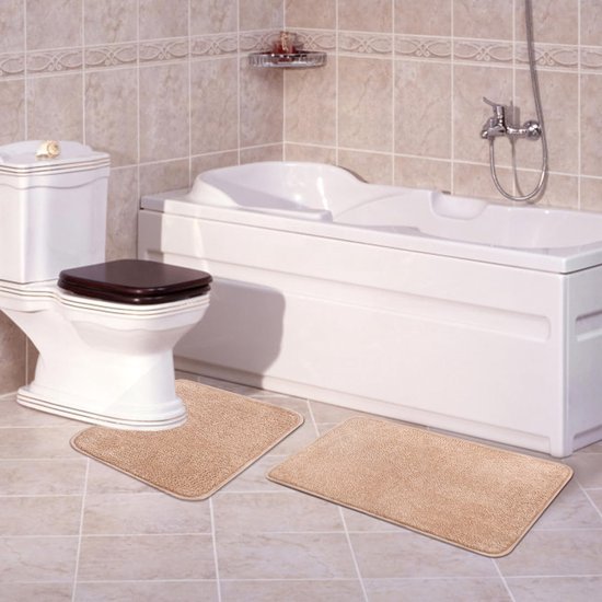 Unyqoos® Zachte en Antislip Microvezel Badkamermat Set voor Comfort en Luxe in de Badkamer