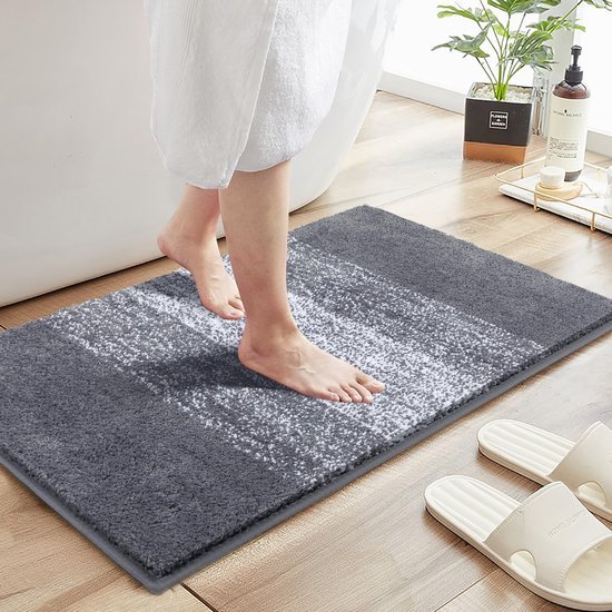550x550-19366.jpg Unyqoos® Luxueuze Grijze Hoogpolige Microvezel Badmat met Antislip en Absorberende Eigenschappen, Maat 50 x 80 cm