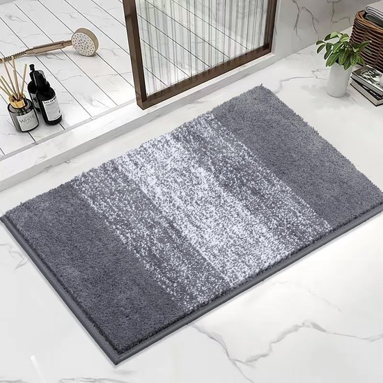 550x550-19367.jpg Unyqoos® Luxueuze Grijze Hoogpolige Microvezel Badmat met Antislip en Absorberende Eigenschappen, Maat 50 x 80 cm