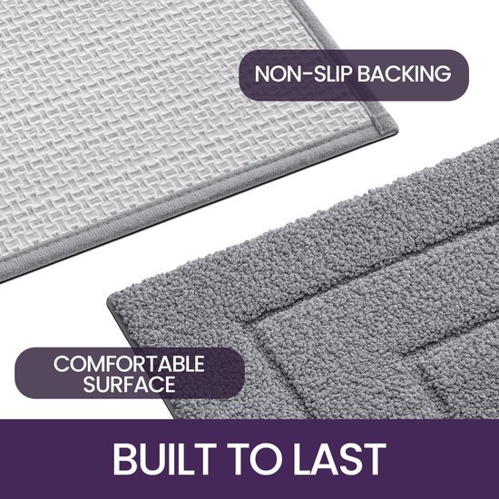 Unyqoos ® Zachte Antislip Badkamermat in Grijs - Waterabsorberend en Machinewasbaar voor Douche en Toilet