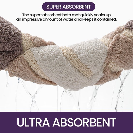 Unyqoos® Extra Zachte Absorberende Badkamermat met Antislip voor Veiligheid en Comfort