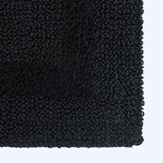 Unyqoos® Zwarte katoenen badkamerloper met omkeerbaar design voor luxe comfort