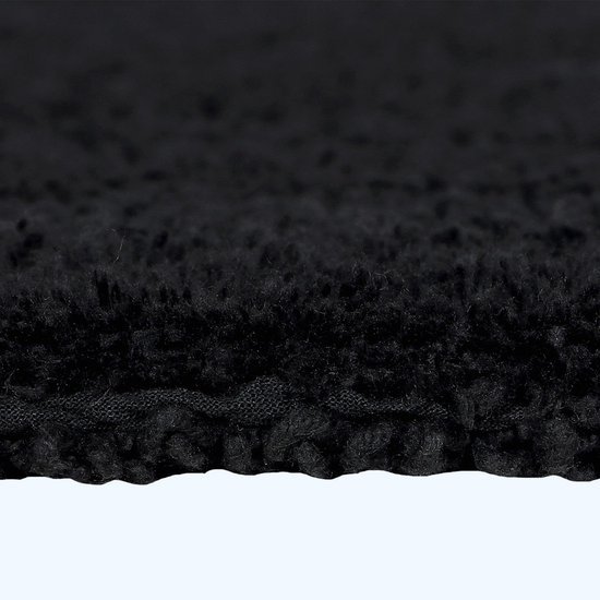 Unyqoos® Zwarte katoenen badkamerloper met omkeerbaar design voor luxe comfort