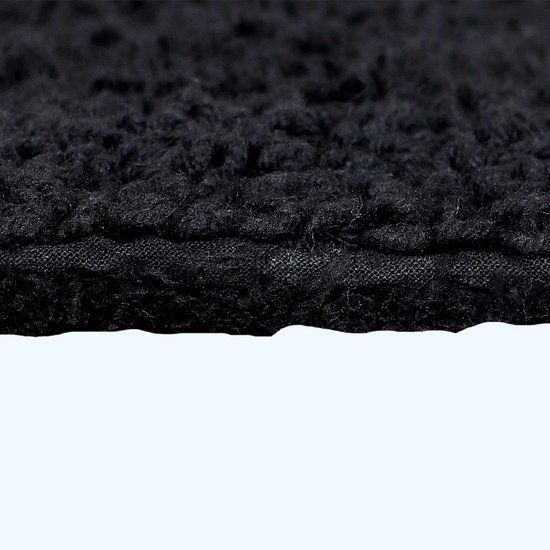 Unyqoos® Zwarte katoenen badkamerloper met omkeerbaar design voor luxe comfort