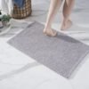 Unyqoos® Grijze Antislip Chenille Badmat voor Douche en Badkamer, 50 x 80 cm, Wasbaar en Waterabsorberend