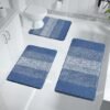Unyqoos® Zeer Zachte Hoogpolige Badmatset met Antislip en Machinewasbaarheid voor Badkamercomfort