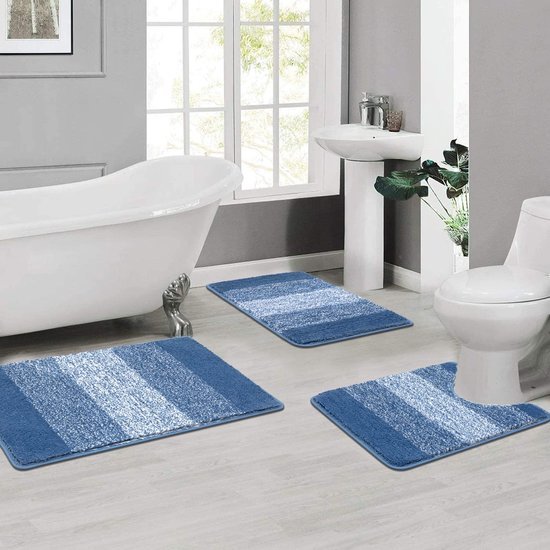 Unyqoos® Zeer Zachte Hoogpolige Badmatset met Antislip en Machinewasbaarheid voor Badkamercomfort