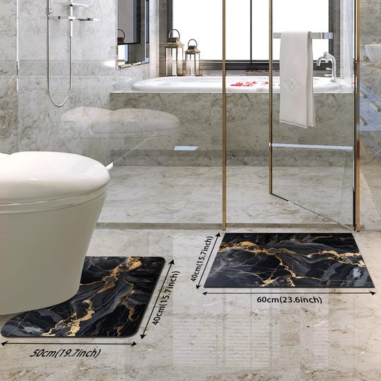 550x550-19505.jpg Unyqoos® Set van twee luxe badmatten met antislip en snelle droging voor badkamer