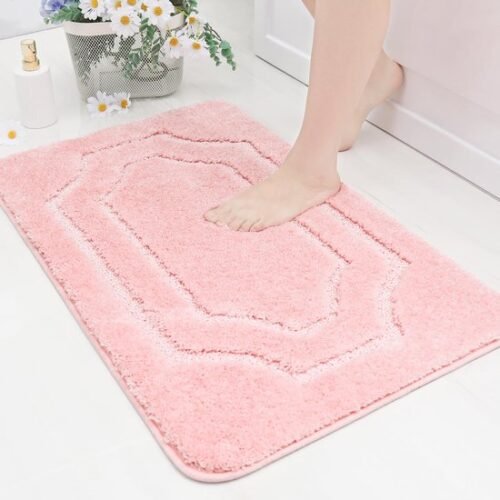 Unyqoos® Luxueuze Antislip Badmat voor Comfortabele en Veilige Badkamerervaring, 50 x 80 cm, Roze