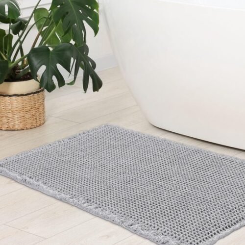 550x550-19520.jpg Unyqoos® Super Absorberende Antislip Badmat met Wafelstructuur en Kwastjes voor Stijlvolle Badkamers