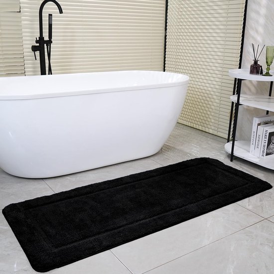 Unyqoos® Langwerpig hoogpolig badmat voor badkamer en keuken, antislip en wasbaar