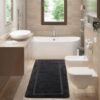Unyqoos® Langwerpig hoogpolig badmat voor badkamer en keuken, antislip en wasbaar
