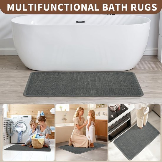 Unyqoos® Ultradunne antislip badmat voor badkamer met waterabsorptie en wasbaar ontwerp