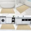 550x550-19583.jpg Unyqoos® Beige chenille badmat met antislip en absorberend vermogen voor badkamercomfort