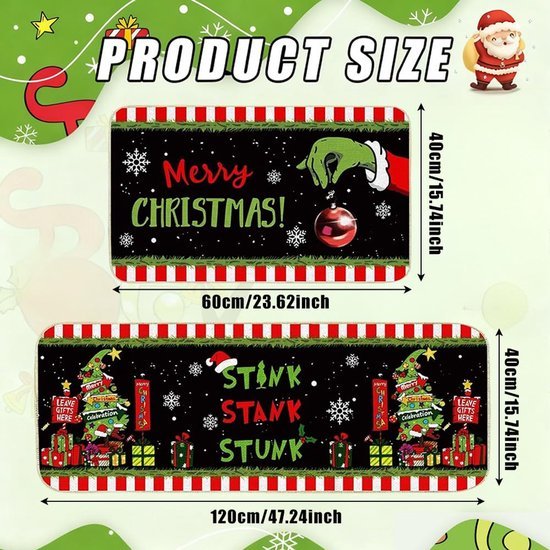 Unyqoos® Feestelijke en veelzijdige kersttapijten voor binnengebruik in diverse maten