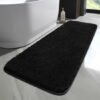 Unyqoos® Zwarte Luxe Badmat van Superzachte Microvezel, 80 x 120 cm, Antislip en Wasbaar Ontwerp voor Badkamercomfort