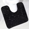 Unyqoos® Zwarte absorberende en zachte toiletmat met antislip voor badkamercomfort