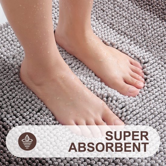 Unyqoos® Comfortabele en Absorberende Badmat van Chenille met Antislip Eigenschappen