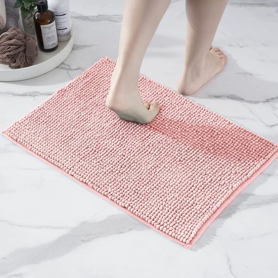 Unyqoos® Zachte Roze Antislip Badmat voor Douche en Badkamer, Chenille, 40 x 60 cm